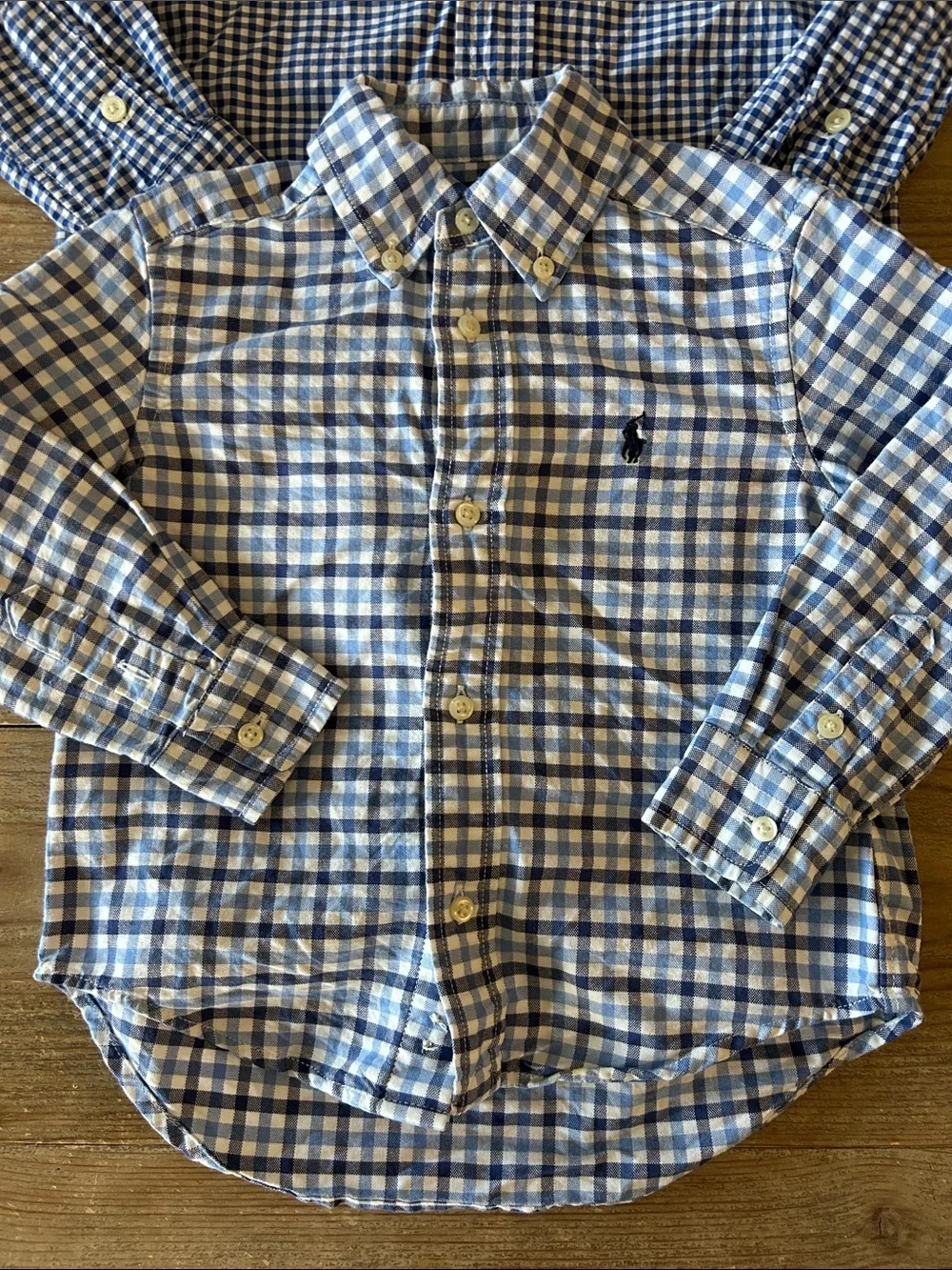 Ralph Lauren Boys' Blue & White Gingham Button-Down Shirts
